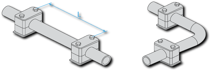 Desenho Distância entre Abraçadeiras para Tubos