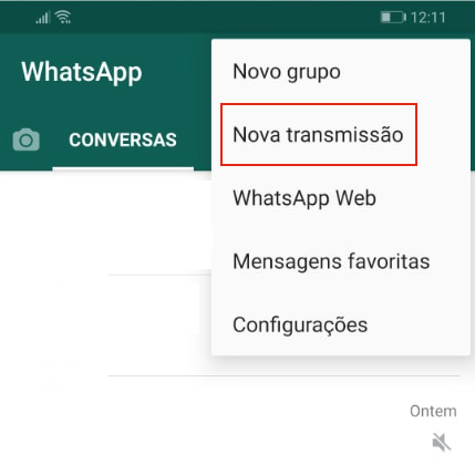 Lista de Transmissão do WhatsApp